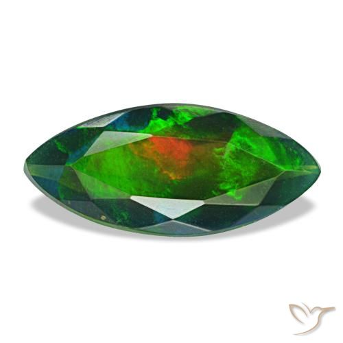 1.86ct Multicolor Black Opal, Marquise, Opaque