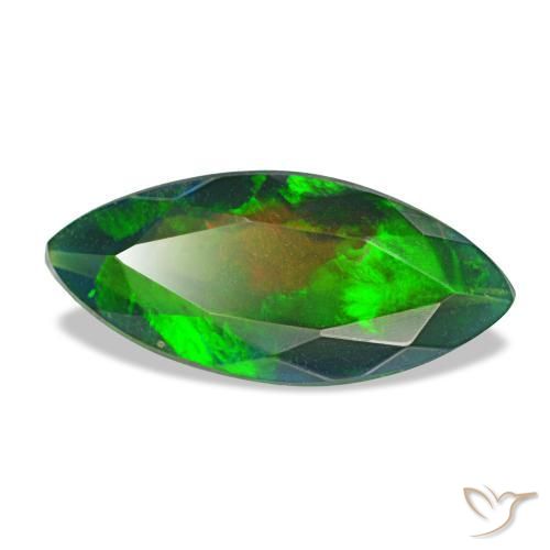 1.86 ct Multicolor Black Opal Stone, Natural Black Opal in Marquise Facet Shape for Sale