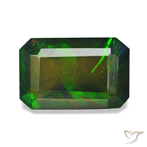 1.98ct Multicolor Black Opal, Emerald Cut, Translucent