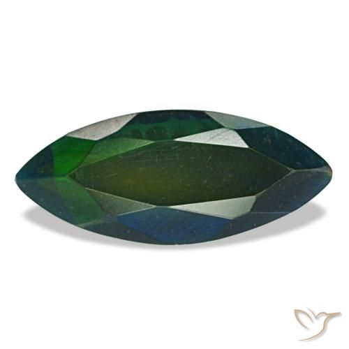1.77 ct Multicolor Black Opal Gemstone, Black Opal Gem in Marquise Facet Shape for Sale.