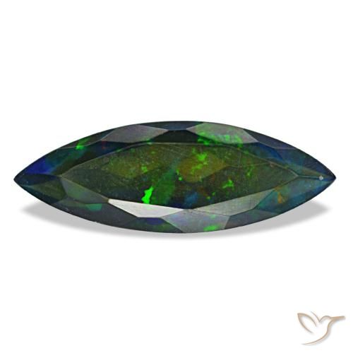 2.19ct Multicolor Black Opal, Marquise, Translucent