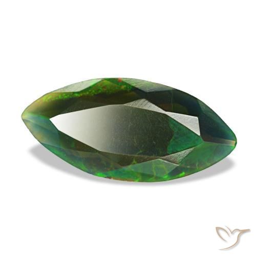 1.49 ct Multicolor Black Opal Stone, Natural Black Opal in Marquise Facet Shape for Sale