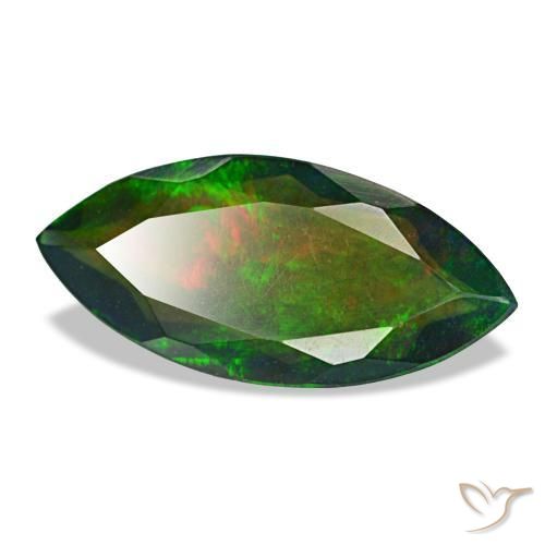 1.87 ct Multicolor Black Opal Stone, Natural Black Opal in Marquise Facet Shape for Sale