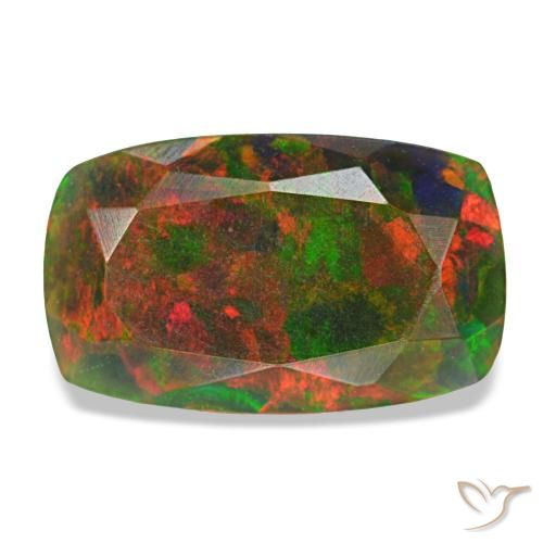1.86ct Multicolor Black Opal, Cushion, Opaque