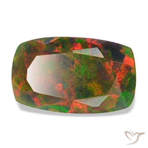 1.86 ct Multicolor Black Opal Stone, Natural Black Opal in Cushion-Cut Shape for Sale