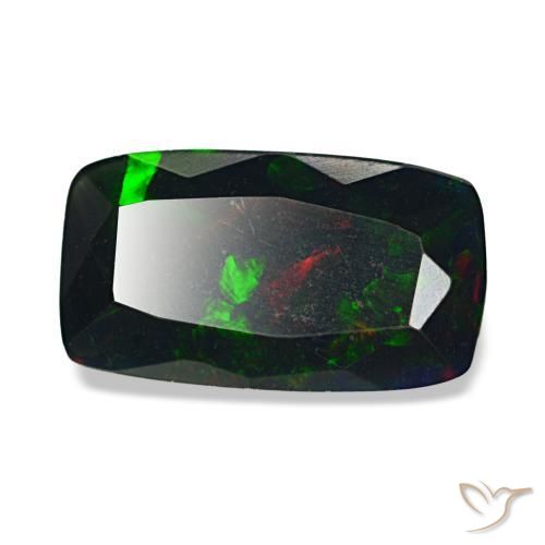 1.58 ct Multicolor Black Opal Stone, Natural Black Opal in Cushion-Cut Shape for Sale