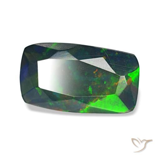 1.36 ct Multicolor Black Opal Stone, Natural Black Opal in Cushion-Cut Shape for Sale