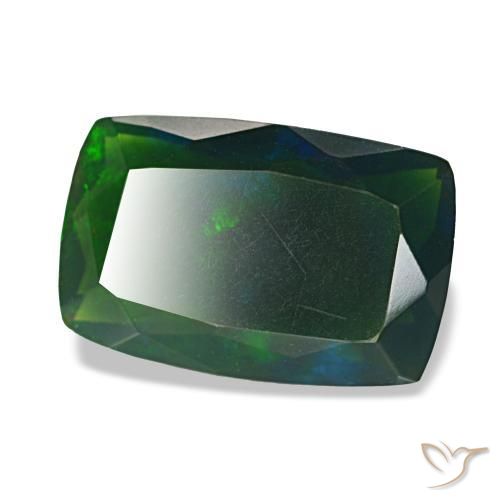 2.44 ct Multicolor Black Opal Stone, Natural Black Opal in Cushion-Cut Shape for Sale