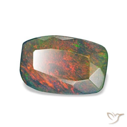 0.82 ct Multicolor Black Opal Stone, Natural Black Opal in Cushion-Cut Shape for Sale
