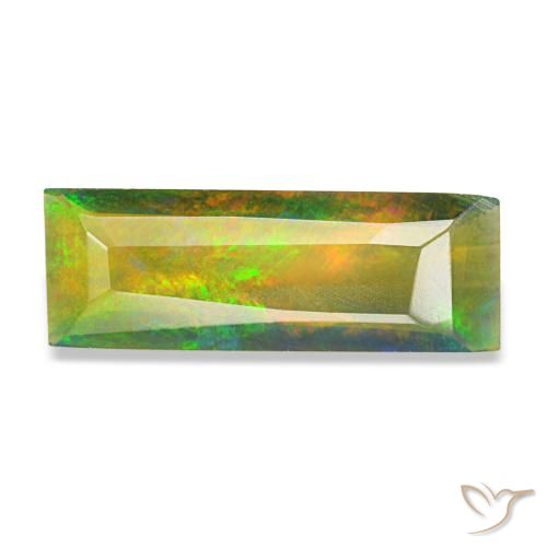 0.89ct Multicolor Black Opal, Baguette, Translucent