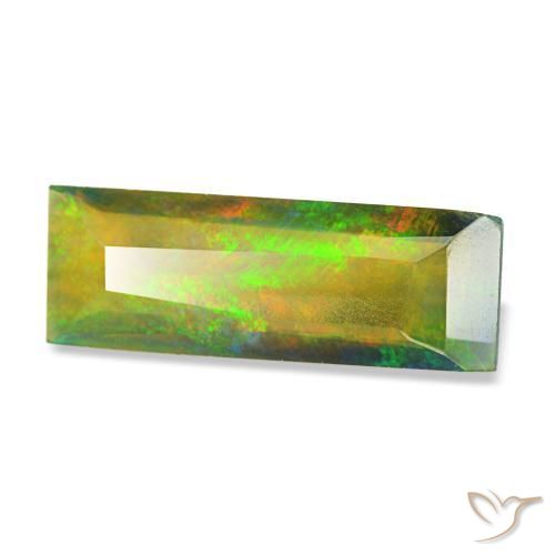 0.89 ct Multicolor Black Opal Stone, Natural Black Opal in Baguette Facet Shape for Sale