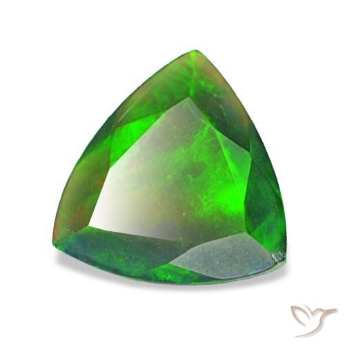 0.54 ct Multicolor Black Opal Stone, Natural Black Opal in Trillion Facet Shape for Sale