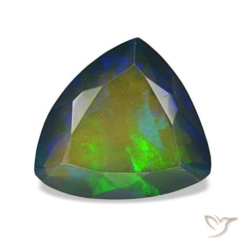 1.90ct Multicolor Black Opal, Trillion, Translucent