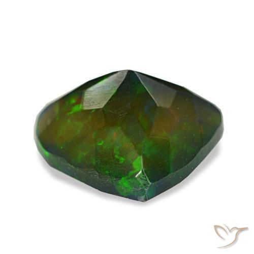 Black Opal Gemstone in 9.7 x 8.9 mm Size for Sale, Black Opal Stone in Multicolor Color