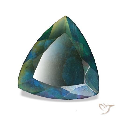 1.56 ct Multicolor Black Opal Stone, Natural Black Opal in Trillion Facet Shape for Sale