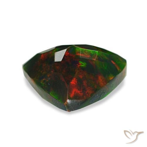 Black Opal Gemstone in 9.1 x 7.9 mm Size for Sale, Black Opal Stone in Multicolor Color