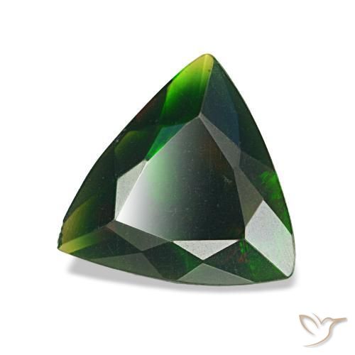 0.85 ct Multicolor Black Opal Stone, Natural Black Opal in Trillion Facet Shape for Sale