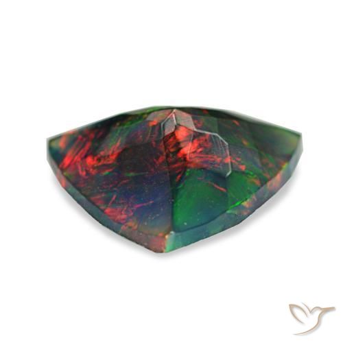 Black Opal Gemstone in 9.7 x 9.2 mm Size for Sale, Black Opal Stone in Multicolor Color