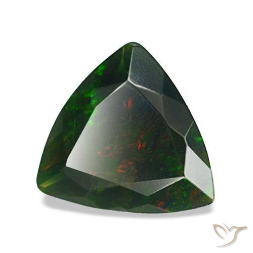 1.19 ct Multicolor Black Opal Stone, Natural Black Opal in Trillion Facet Shape for Sale