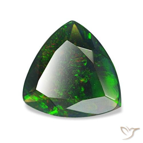 1.38 ct Multicolor Black Opal Stone, Natural Black Opal in Trillion Facet Shape for Sale