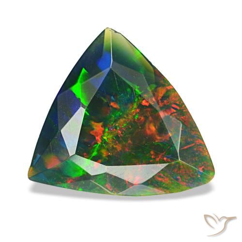 1.53ct Multicolor Black Opal, Trillion, Opaque