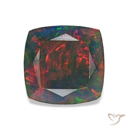 1.45ct Multicolor Black Opal, Cushion, Opaque