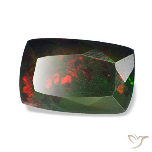 1.72 ct Multicolor Black Opal Stone, Natural Black Opal in Cushion-Cut Shape for Sale