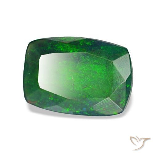 0.90 ct Multicolor Black Opal Stone, Natural Black Opal in Cushion-Cut Shape for Sale