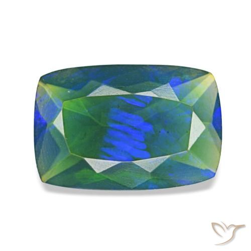 1.42ct Multicolor Black Opal, Cushion, Translucent