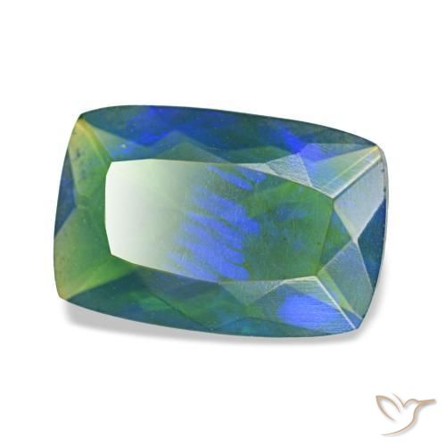 1.42 ct Multicolor Black Opal Stone, Natural Black Opal in Cushion-Cut Shape for Sale