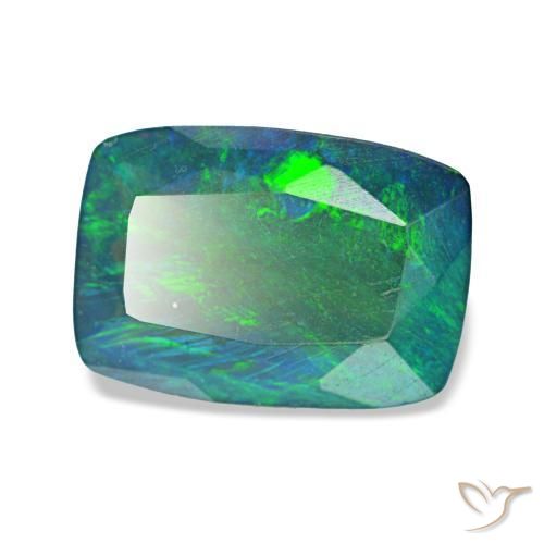 1.49 ct Multicolor Black Opal Stone, Natural Black Opal in Cushion-Cut Shape for Sale
