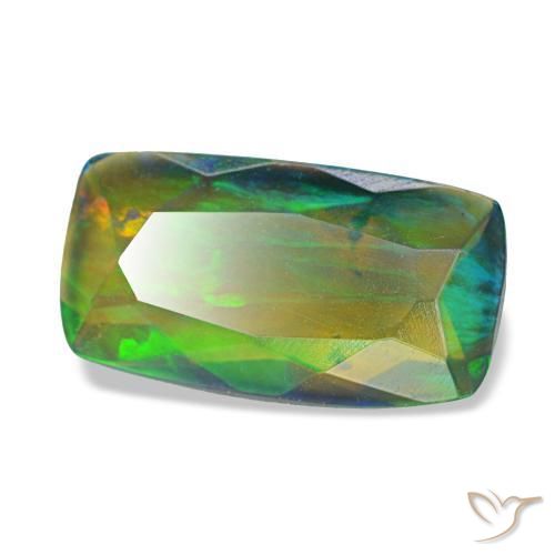 1.34 ct Multicolor Black Opal Stone, Natural Black Opal in Cushion-Cut Shape for Sale