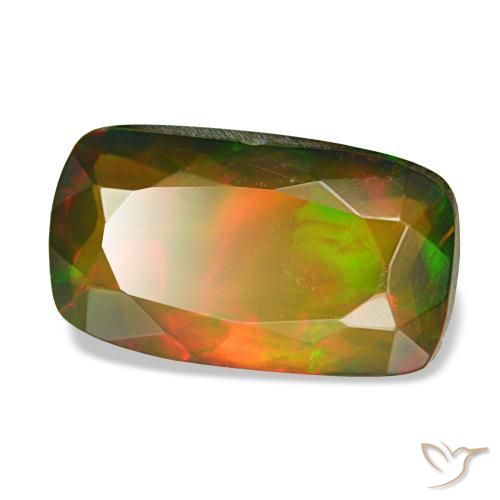 3.41 ct Multicolor Black Opal Stone, Natural Black Opal in Cushion-Cut Shape for Sale