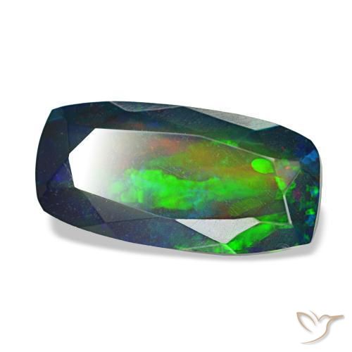 1.84 ct Multicolor Black Opal Stone, Natural Black Opal in Cushion-Cut Shape for Sale