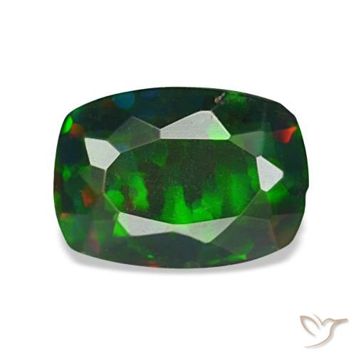 1.20ct Multicolor Black Opal, Cushion, Translucent