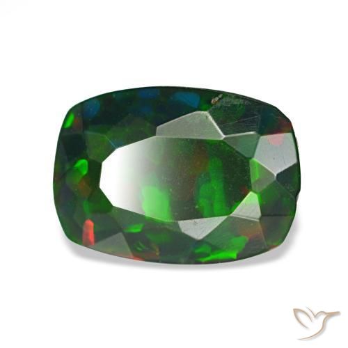 1.20 ct Multicolor Black Opal Stone, Natural Black Opal in Cushion-Cut Shape for Sale