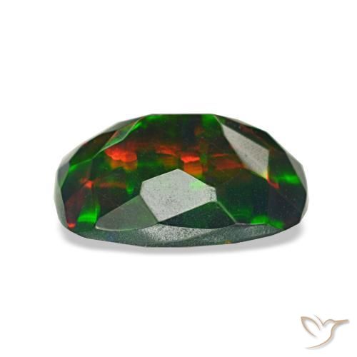 Black Opal Gemstone in 9.4 x 6.7 mm Size for Sale, Black Opal Stone in Multicolor Color