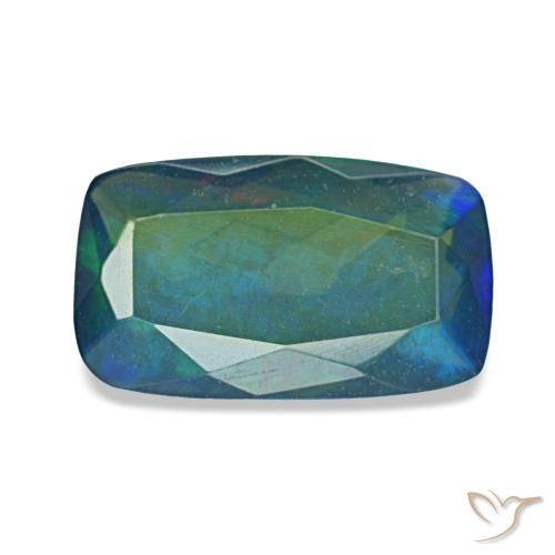 1.29ct Multicolor Black Opal, Cushion, Translucent