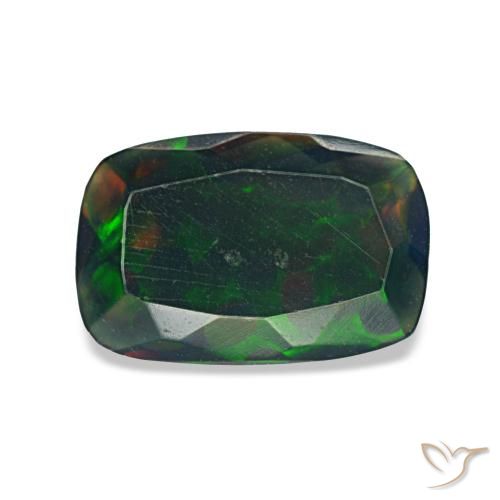 0.94ct Multicolor Black Opal, Cushion, Translucent