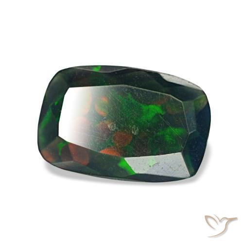 0.94 ct Multicolor Black Opal Stone, Natural Black Opal in Cushion-Cut Shape for Sale