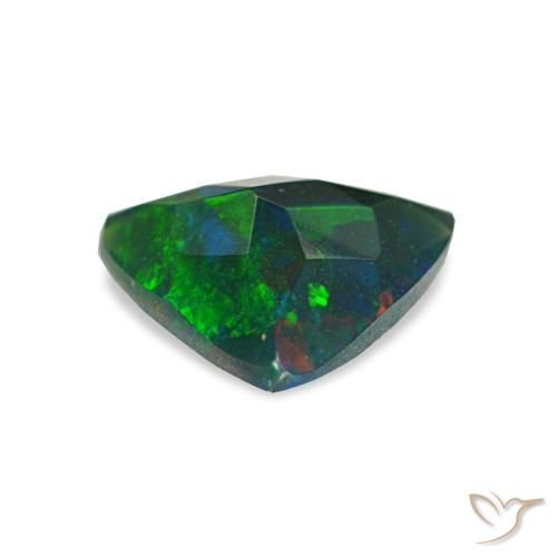 Black Opal Gemstone in 7.5 x 6.6 mm Size for Sale, Black Opal Stone in Multicolor Color