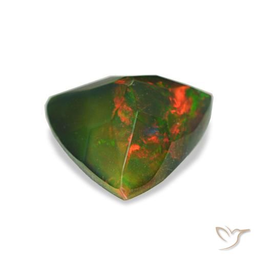 Black Opal Gemstone in 8.1 x 7.6 mm Size for Sale, Black Opal Stone in Multicolor Color
