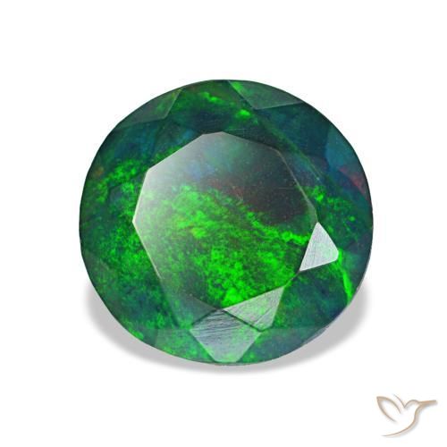 1.86 ct Multicolor Black Opal Stone, Natural Black Opal in Round Facet Shape for Sale
