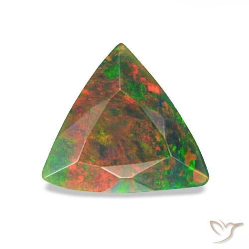 0.59ct Multicolor Black Opal, Trillion, Opaque