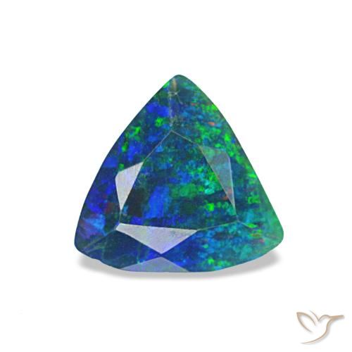 0.49ct Multicolor Black Opal, Trillion, Opaque