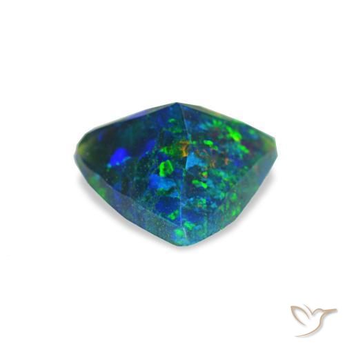Black Opal Gemstone in 6.9 x 6.5 mm Size for Sale, Black Opal Stone in Multicolor Color