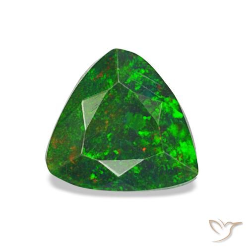 0.68 ct Multicolor Black Opal Gemstone, Black Opal Gem in Trillion Facet Shape for Sale.