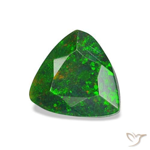 0.68 ct Multicolor Black Opal Stone, Natural Black Opal in Trillion Facet Shape for Sale