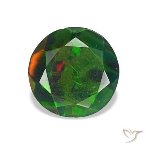 1.04ct Multicolor Black Opal, Round, Opaque