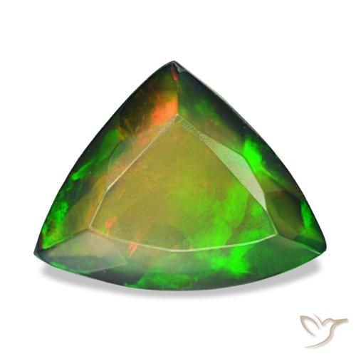 2.87ct Multicolor Black Opal, Trillion, Translucent